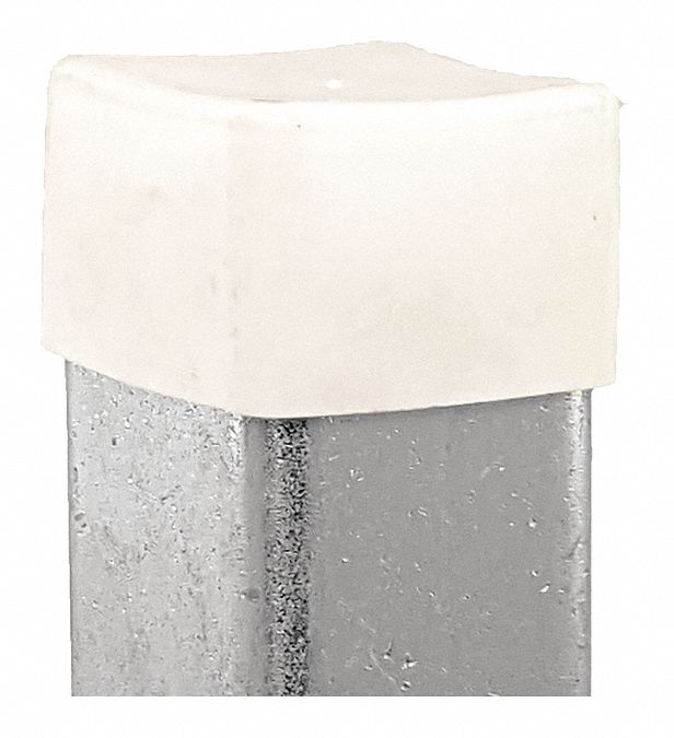 Safety End Cap, 1 5/8 in X 1 5/8 in, White, PK10, Safety End Cap, 1 5/8