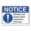 Notice: Hairnets And Beard Covers Required In This Area Signs
