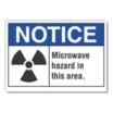 Notice: Microwave Hazard In This Area. Signs