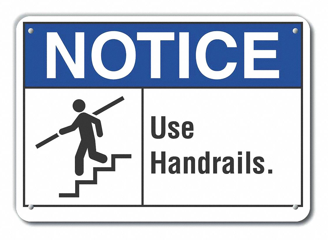 Aluminum, Mounting Holes Sign Mounting, Aluminum Handrail Notice Sign ...