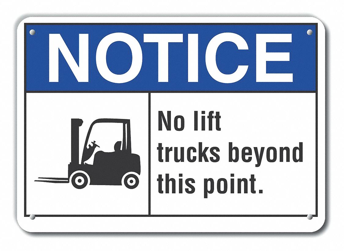 Lyle Caution Sign Sign Format Ansi Osha Format No Lift Trucks Beyond This Point Sign Header Notice 64mn42 Lcu5 0038 Na 14x10 Grainger