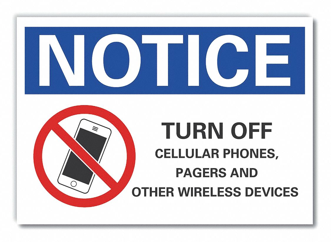 Notice Sign: Non-PVC Polymer, Adhesive Sign Mounting, 7 in x 10 in Nominal Sign Size, 0.004 in Thick