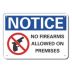 Notice: No Firearms Allowed On Premises Signs