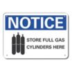 Notice: Store Full Gas Cylinders Here Signs