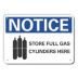 Notice: Store Full Gas Cylinders Here Signs