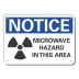 Notice: Microwave Hazard In This Area Signs