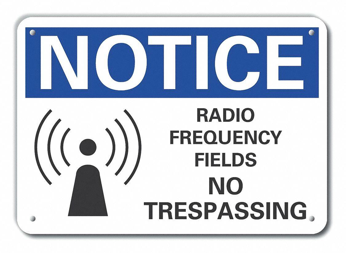 Rflct Radio Fields Notice Sign, 7x10in
