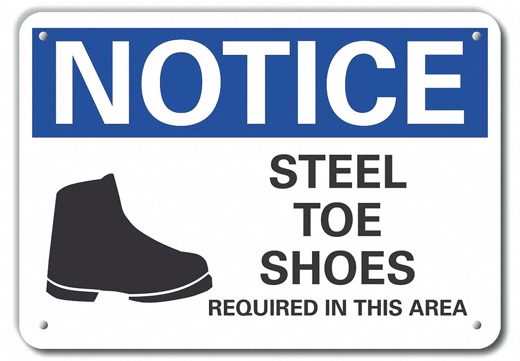 Reflective  Foot  Notice Sign: Aluminum, Mounting Holes Sign Mounting, Engineer Grade, 0.04 in Thick