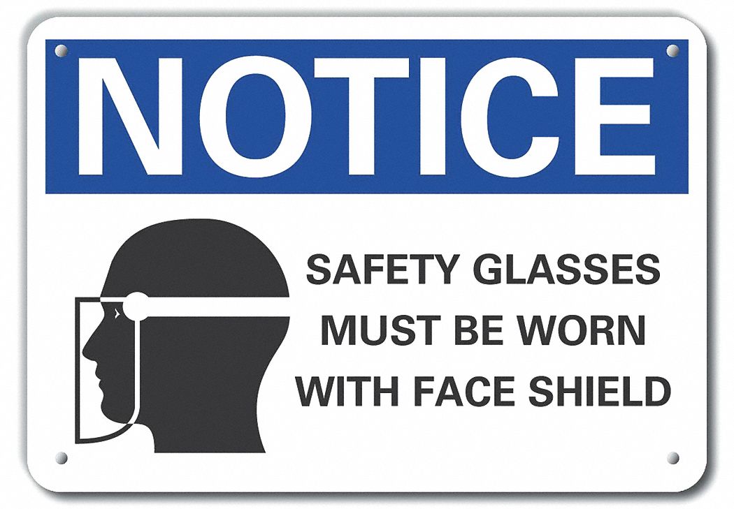 Reflective  Eye  Notice Sign: Aluminum, Mounting Holes Sign Mounting, Engineer Grade, 0.04 in Thick