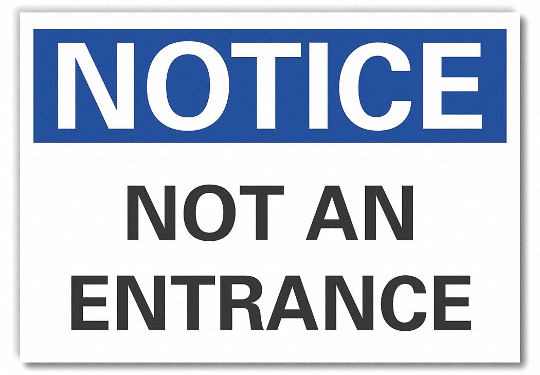 LYLE Entrance Sign, Not An Entrance, Sign Header Notice, Polyester, 7 ...