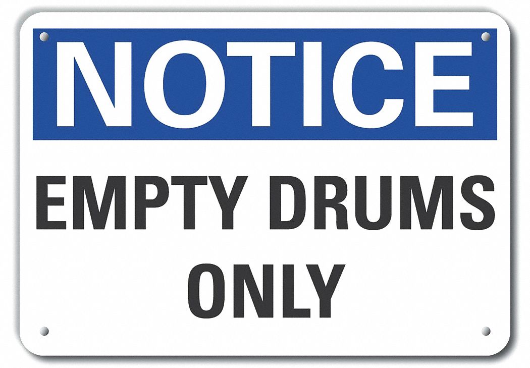 Reflective  Storage Notice Sign: Aluminum, Mounting Holes Sign Mounting, Engineer Grade