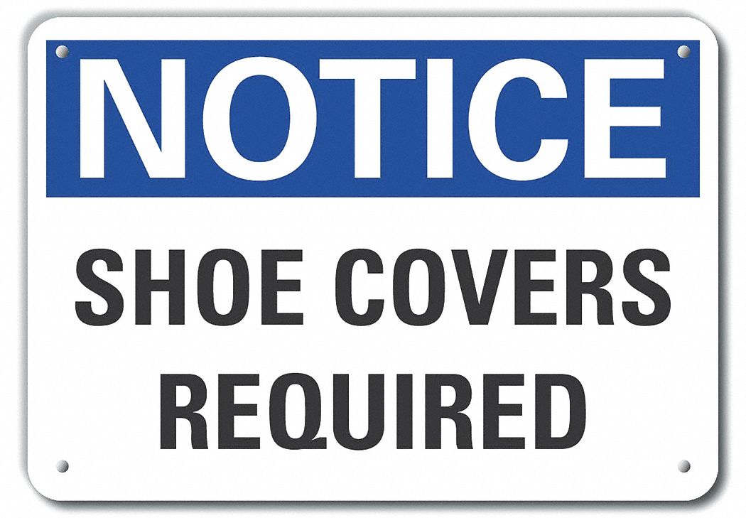 Alum Foot Notice Sign, 10x14in, Alum
