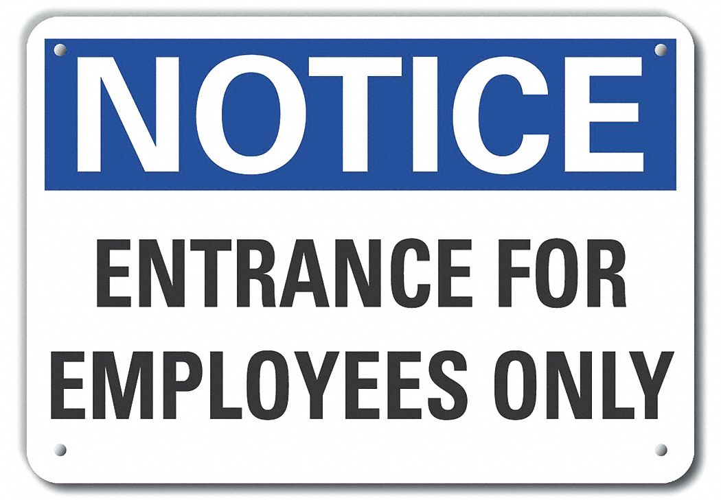 LYLE Aluminum Employees & Visitors Notice Sign, Sign Format Traditional ...