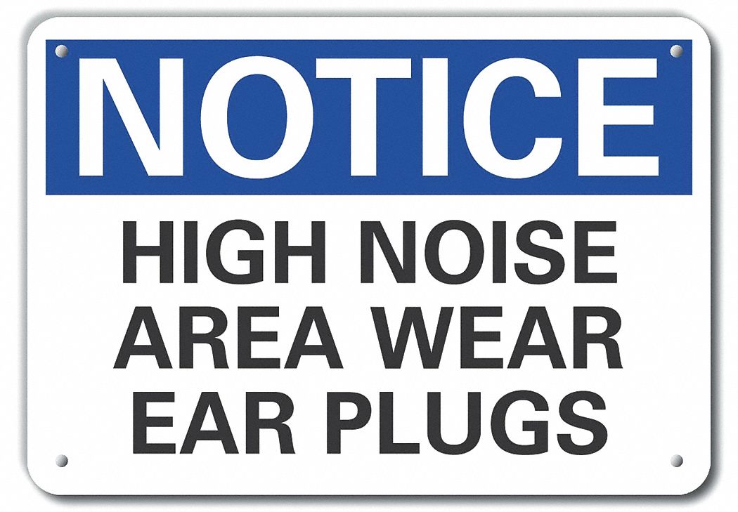 Reflective  Hearing  Notice Sign: Aluminum, Mounting Holes Sign Mounting, Engineer Grade, Notice