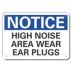 Notice: High Noise Area Wear Ear Plugs Signs