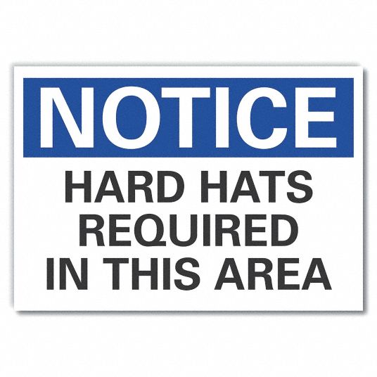 LYLE Hard Hat Notice Reflective Label, Sign Format ANSI/OSHA Format ...