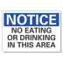 Notice: No Eating Or Drinking In This Area Signs