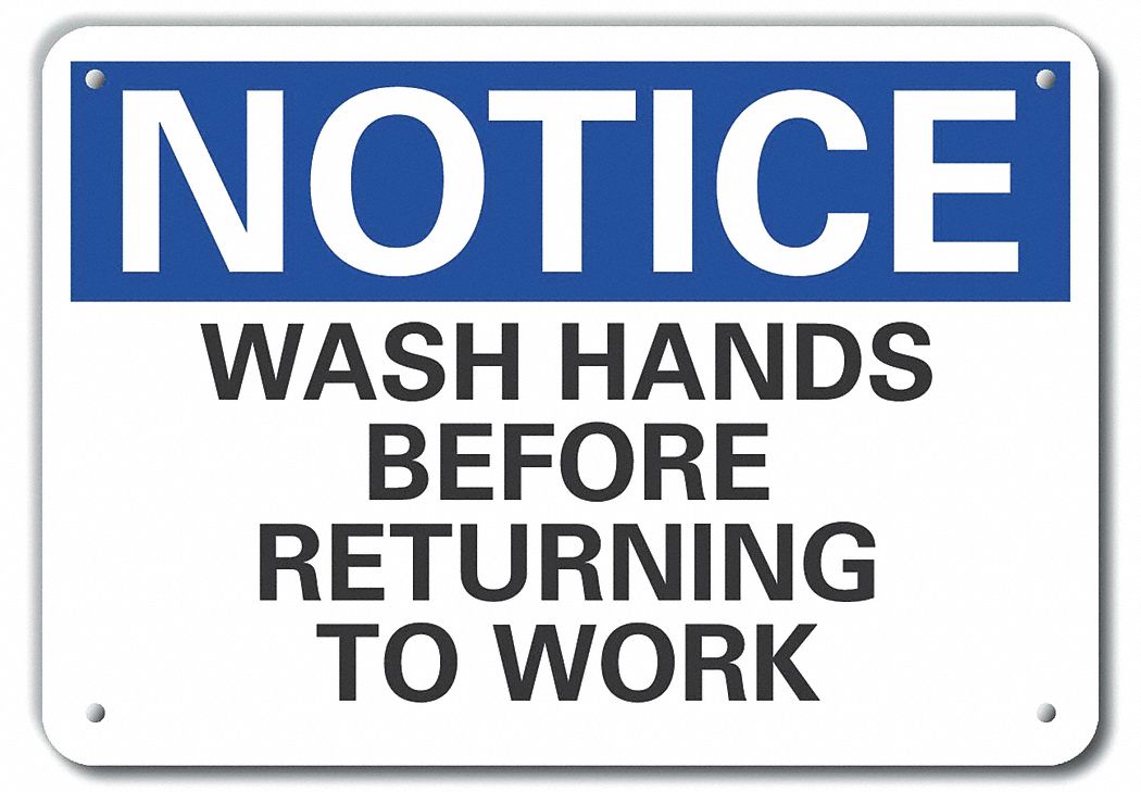 Lyle Notice Sign, Wash Hands Before Returning To Work, Sign Header 