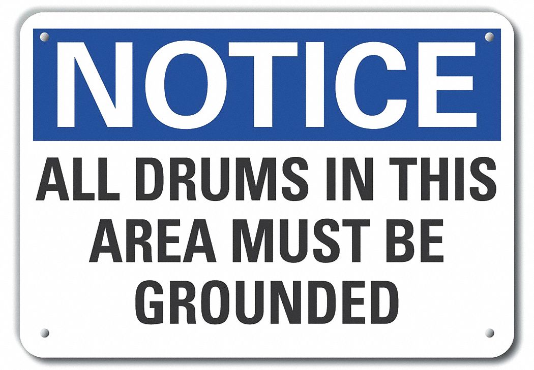 Electrical Ground Notice Sign, 10x14in