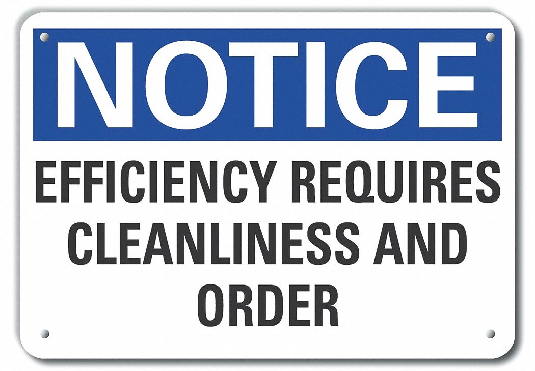 Reflective  Cleaning Notice Sign: Aluminum, Mounting Holes Sign Mounting, Engineer Grade, Notice
