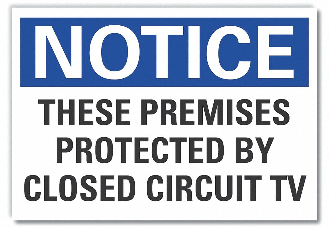 Surveillance Notice Reflective Label: Reflective Sheeting, Adhesive Sign Mounting, Engineer Grade