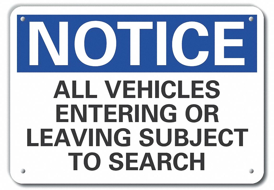 Reflective Inspection Notice Sign: Aluminum, Mounting Holes Sign Mounting, Engineer Grade