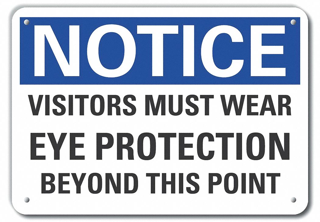 Rflct Visitors Notice Sign, 10x14in, Alum