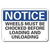 Notice: Wheels Must Be Chocked Before Loading And Unloading Signs image