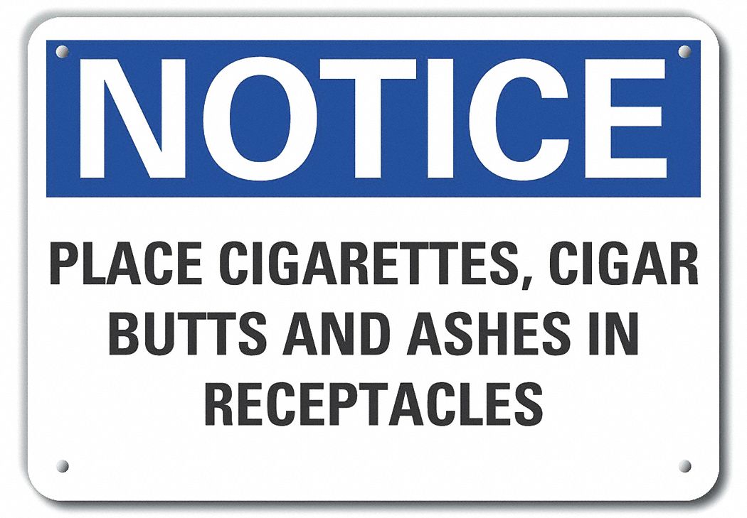 Aluminum  Cleaning Notice Sign: Aluminum, Mounting Holes Sign Mounting, Not Retroreflective