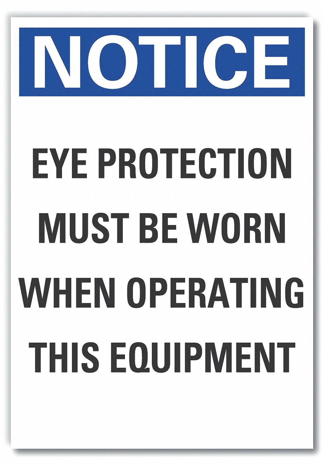Eye Notice Label, 5in x 3.5in, Polyester
