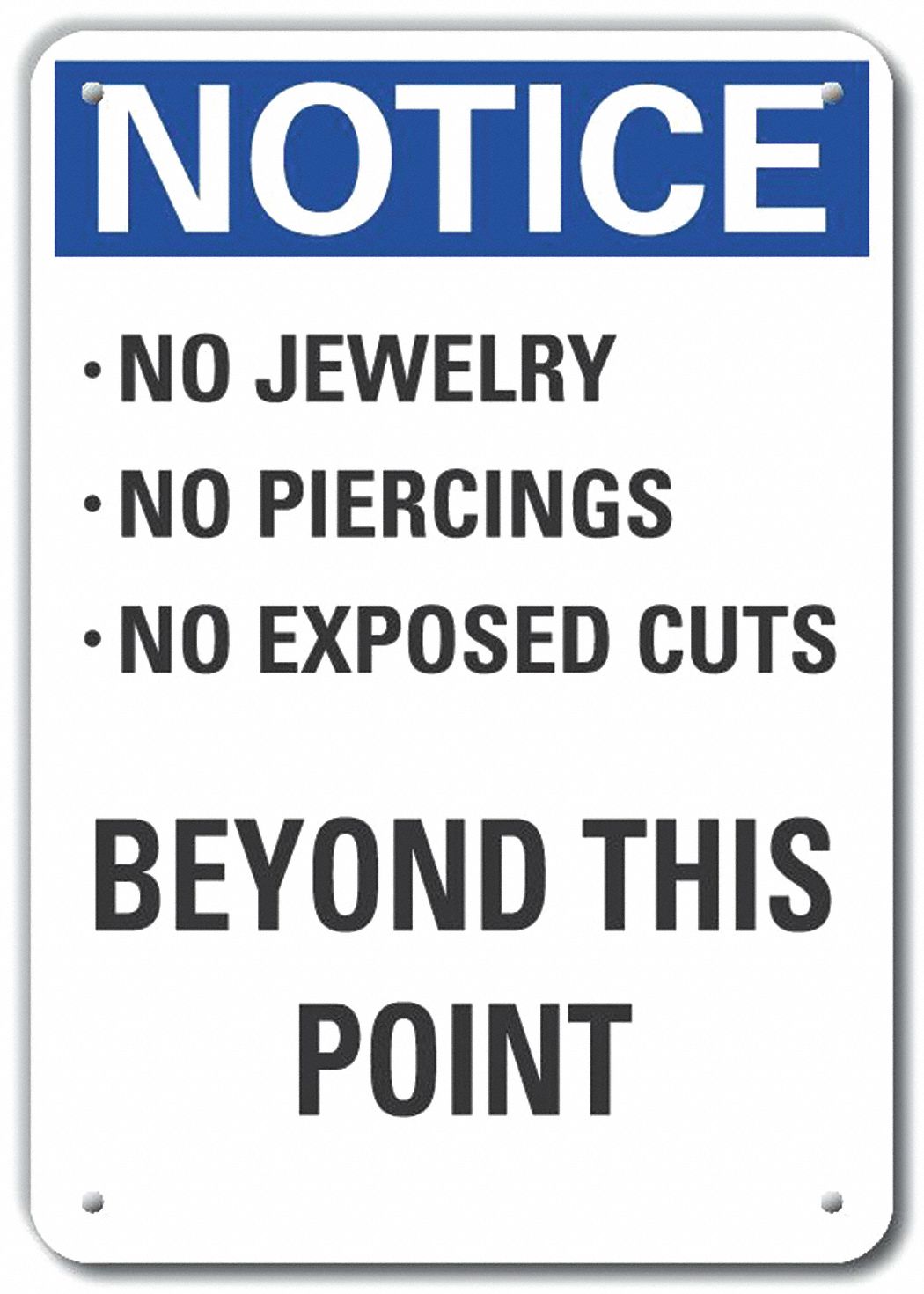 Reflective  Accident Prevention Notice Sign: Aluminum, Mounting Holes Sign Mounting, Engineer Grade