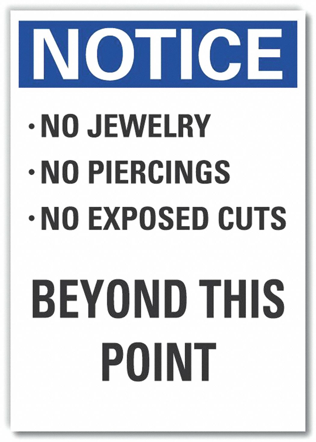  Accident Prevention Notice Label: Polyester, Adhesive Sign Mounting, 10 in x 7 in Nominal Sign Size