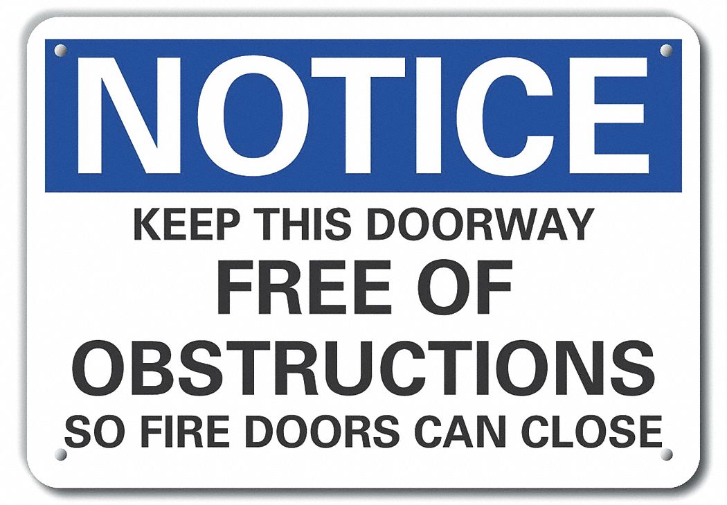 Reflective Door Instruction Notice Sign: Aluminum, Mounting Holes Sign Mounting, Engineer Grade