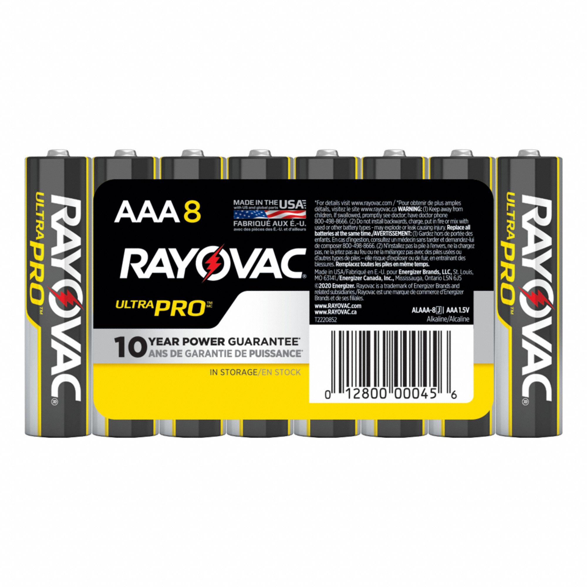 BATTERY, AAA, EVERYDAY, ALKALINE, 1.5V DC, ULTRAPRO, 8 PK
