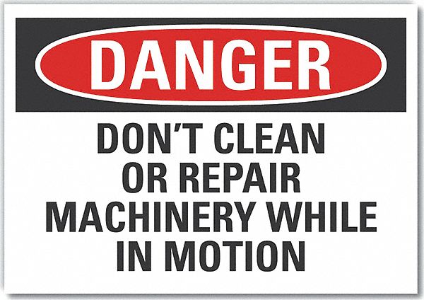  Machine & Operation Danger Label: Polyester, Adhesive Sign Mounting, 5 in x 7 in Nominal Sign Size