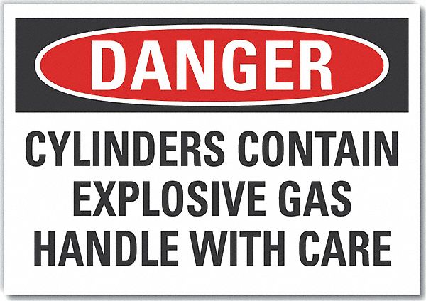 Cyl Handling Danger Rflct Lbl, 3.5x5in