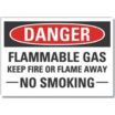 Danger: Flammable Gas Keep Fire Or Flame Away No Smoking Signs