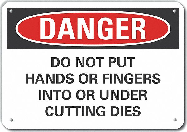 Reflective  Pinch Point Danger Sign: Aluminum, Mounting Holes Sign Mounting, Engineer Grade, Danger