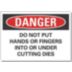 Danger: Do Not Put Hands Or Fingers Into Or Under Cutting Dies Signs