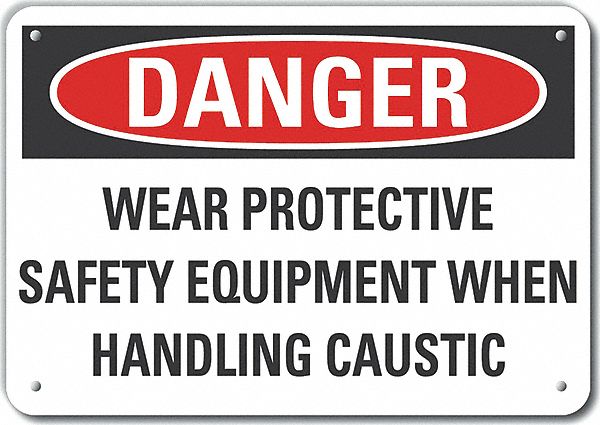 Reflective  Ppe  Danger Sign: Aluminum, Mounting Holes Sign Mounting, 7 in x 10 in Nominal Sign Size