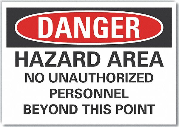  Hazard Area Danger Reflective Label: Reflective Sheeting, Adhesive Sign Mounting, Engineer Grade
