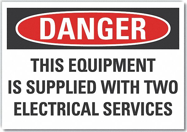  Electrical Hazard Danger Label: Polyester, Adhesive Sign Mounting, 10 in x 14 in Nominal Sign Size