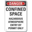 Danger: Confined Space Hazardous Atmosphere Entry By Permit Only Signs