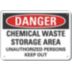 Danger: Chemical Waste Storage Area Unauthorized Persons Keep Out Signs