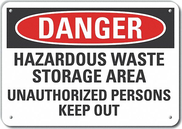 Danger Sign Hazardous Waste Storage Area Unauthorized Persons Keep