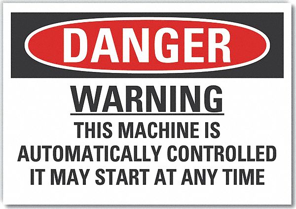  Machine & Operation Danger Label: Polyester, Adhesive Sign Mounting, 7 in x 10 in Nominal Sign Size