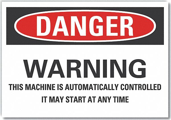  Machine & Operation Danger Label: Polyester, Adhesive Sign Mounting, 5 in x 7 in Nominal Sign Size