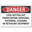 Danger: Lock-Out/Tag-Out Power Before Servicing, Repairing, Cleaning Or Retooling Equipment Signs