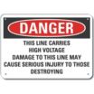 Danger: This Line Carries High Voltage Damage To This Line May Cause Serious Injury To Those Destroying Signs