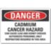 Danger: Cadmium Cancer Hazard Can Cause Lead And Kidney Disease Authorized Personnel Only Respirators Required In This Area Signs
